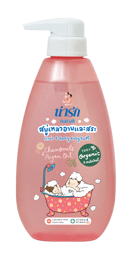 สบู่เหลวอาบและสระออร์แกนิก Narak คาโมมายล์&อาร์แกนออยล์  465 มล.
